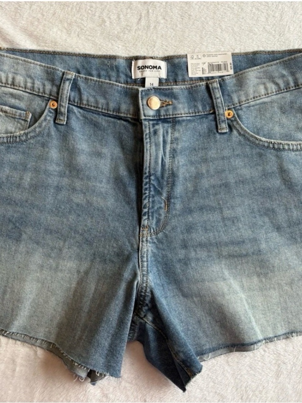 SONOMA Light Blue Denim Shorts with Copper Accents
